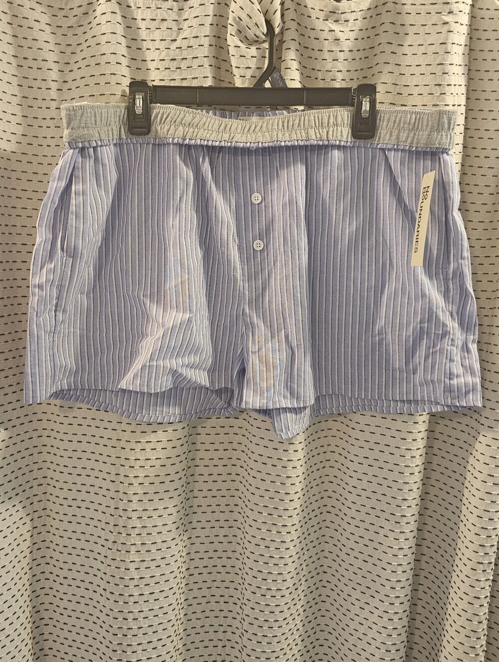 No Boundaries Blue and White Pinstripe Women's Lounge Shorts
